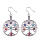 Vogue Women Stainless Steel Chakra Stone Long Drop Earrings